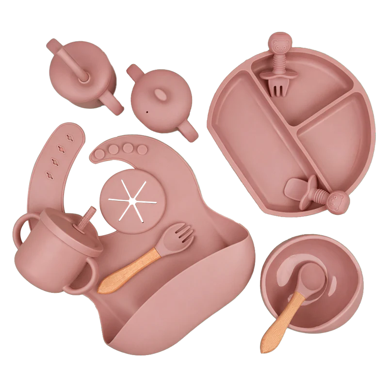 Silicone Suction Baby Feeding Plate Set